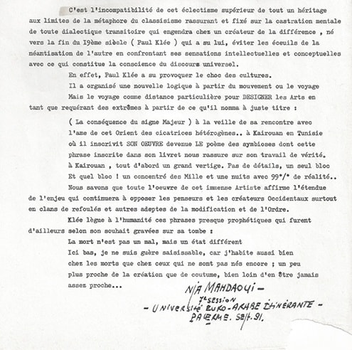 L’Orient des Vérités, 1991 - Palerme