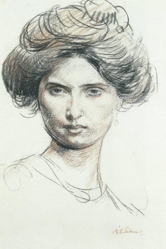 Study of Dorelia, head and shoulders