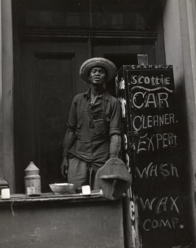 Scotty's Car Wash W. 117th St., Gelatin silver exhibition print flush mounted on board, 1960