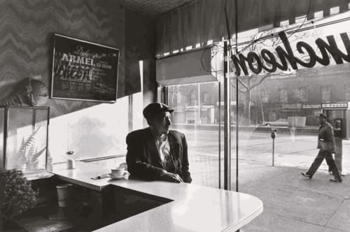 Chester Higgins Jr., Early Morning Coffee, Harlem, 1974, Gelatin silver print.
