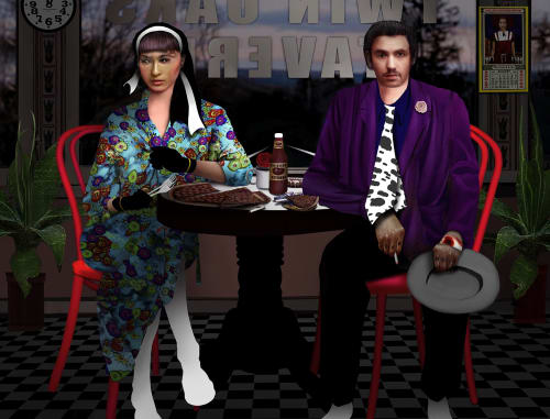 Alfred Leslie, Cora Papadakis and Frank Chambers (from 50 characters in Search of a Reader), 2005 - 2016