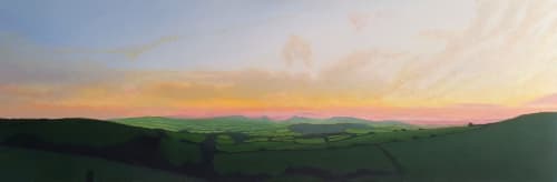 Kit Glaisyer A gentle evening view from Eggardon Hill 180x60cm Oil on canvas 180 x 60 cm Original