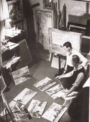 Edward Seago in his studio