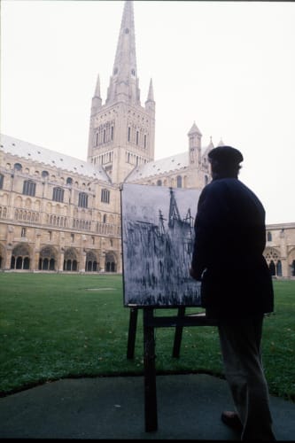 Dennis Creffield drawing Norwich Cathedral