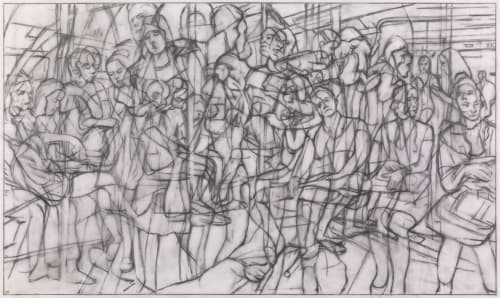 Drawing for the Blue Pole Dance by Clive Head