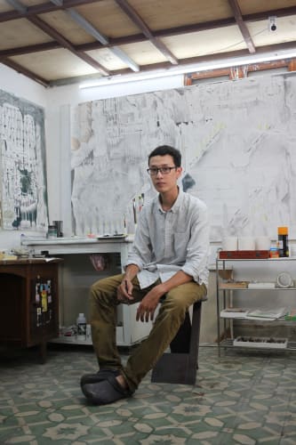 Hà Ninh Pham in his studio, 2020. Photo © Hoàng Thắng