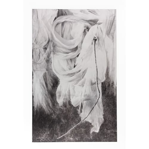 © MARIE CLOQUET Remnants XIX, 2021, Silvergelatin & watercolour on paper on canvas, 220 x 140 cm, courtesy of the artist and Annie Gentils Gallery