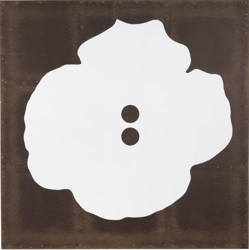 Donald Sultan, White Button Painting Dec 23 2016, 2016, Enamel on masonite, 122 x 122 cm © Donald Sultan Studios