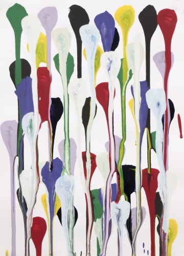 (detail) Ian Davenport, Untitled 2009, 2009, Acrylic on paper, 28.7 x 21 cm. Image courtesy of Eric Jorrin, Hannah Tilson & Tosin Photo