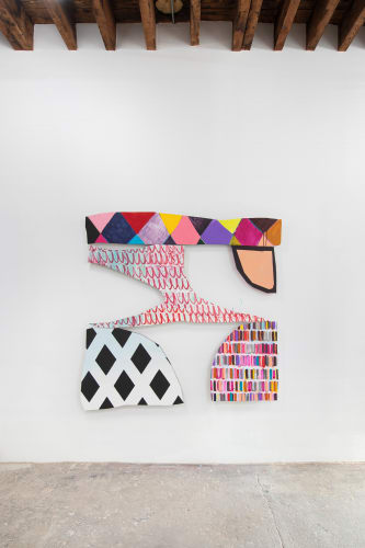 Justine Hill, Replica 2, 2020. Acrylic, crayon, colored pencil, paper and canvas. 69 x 69 in (175.3 x 175.3 cm)