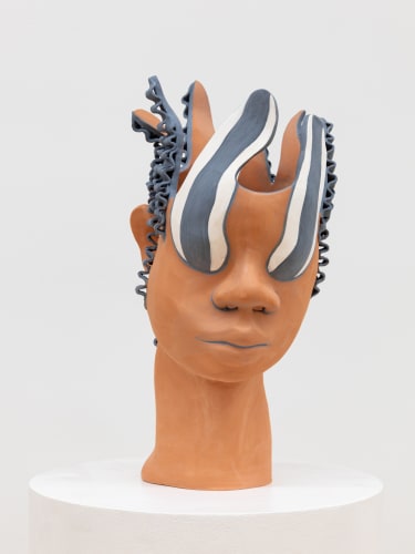 Whit Harris, Nephthys’ Vase, 2024. Ceramic. 18 x 9 ½ x 8 in (45.7 x 24.1 x 20.3 cm)