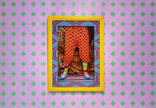 "Ahmed Legs", framed photography by ©Hassan Hajjaj, 2022/1443. Courtesy of Ahmed & Hassan Hajjaj Studio.