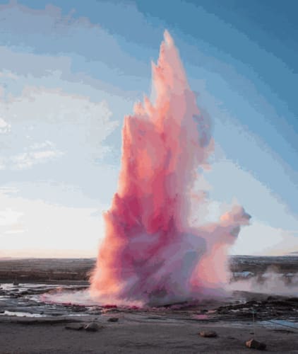 Artist Jailed for Dyeing Icelandic Geyser Pink