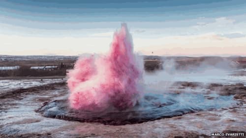 Iceland: Pink geyser artist defends work