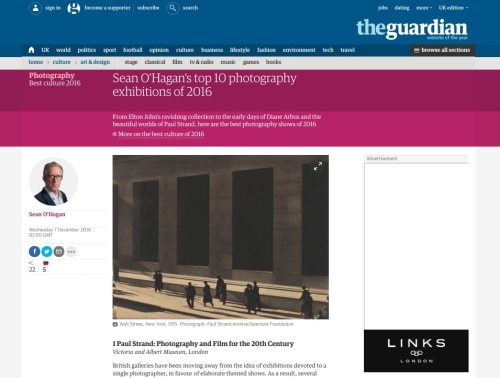 Sean O'Hagan's top 10 photography exhibitions of 2016