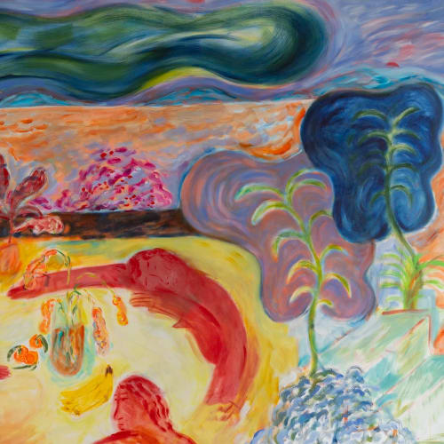 Detail shot of the artwork The Private Life of Paintings, 2022-2023 by French artist Coline Marotta.