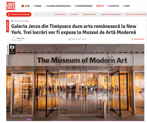 Iosif Király, Roman Cotoșman & Peter Jecza in Libertatea, Galeria Jecza din Timișoara duce arta românească la New York. Trei...