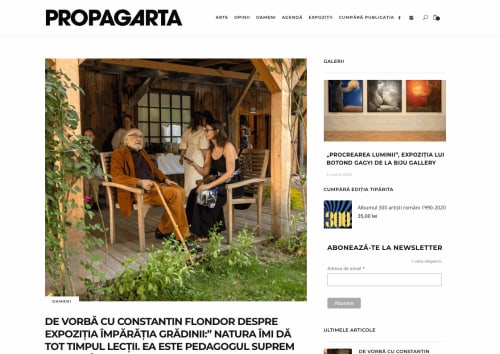 De vorbă cu Constantin Flondor despre expoziția Împărăţia grădinii, ” Natura îmi dă tot timpul lecţii. Ea este pedagogul suprem...