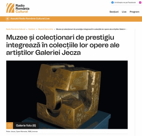 Muzee și colecționari de prestigiu integrează în colecțiile lor opere ale artiștilor Galeriei Jecza