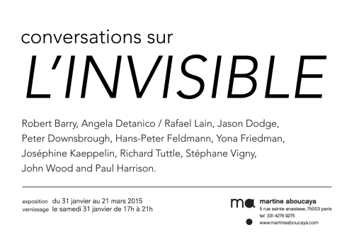 Conversations sur l'invisible , GROUP SHOW