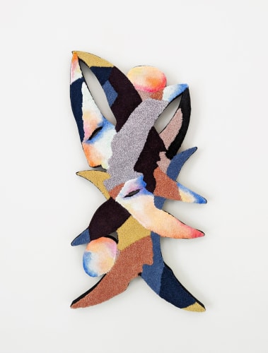 Alien Vibrations, 2023 Pastel on mixed carpet inlay 72 x 38 x 3cm