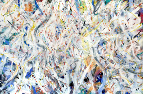 Page Turner, 2018. Oil on canvas, 90 x 138 in