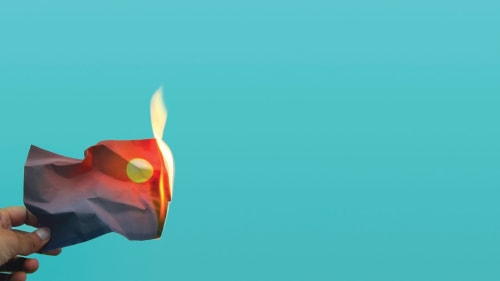 Neha Choksi, The Weather Inside Me (Bombay Sunset), 2007–10 (detail). Video installation with 9 DVDs played through DVD players with time code counters on old CRT color television sets, 1 photograph. Dimensions variable. Color, silent, 39:40 min. (synced loop). Courtesy the artist and Project 88, Mumbai.