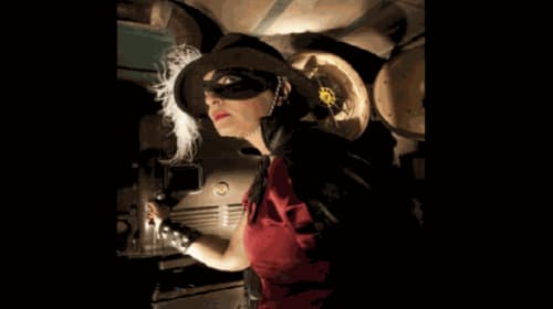 Return of the Phantom Lady is a photo-performance series by Pushpamala N, shot noir-style.