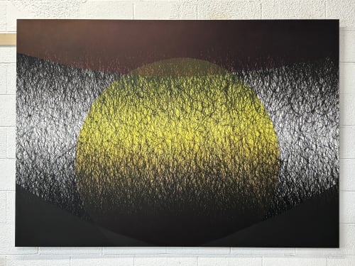 Sandeep Mukherjee, Intersecting, (one panel of a two panel piece) 2010-25, ink on duralene, 57 x 86 inches, Photo Gary Brewer