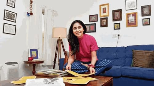 Artist Pallavi Paul at her residence in Delhi (Photo: Ramesh Pathania/Mint)