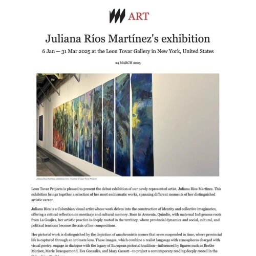 Juliana Ríos Martínez's exhibition | Meer