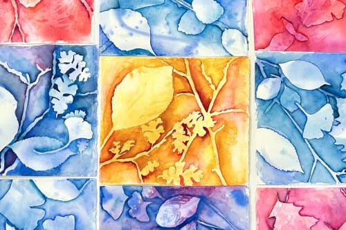 Negative Painting: Fall Watercolor Leaves for Children, come learn the technique of negative painting using watercolors and fall leaves!