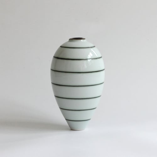 Tricia Thom, 10. Oblong Vessel, Blue Striped