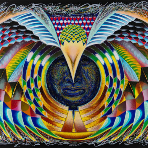 Salvador Vega, Volador (detail), 1993, Serigraph, Edition 26/76, 27 x 39 inches, AltaMed Art Collection