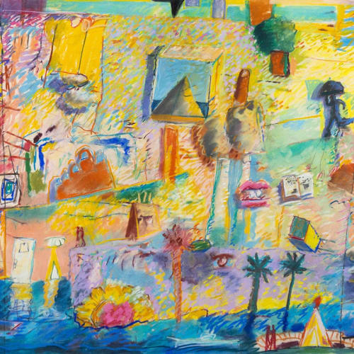 Carlos Almaraz, L.A. Memo (detail), 1980, Pastel on paper, 35 x 22 1/2 inches, AltaMed Art Collection