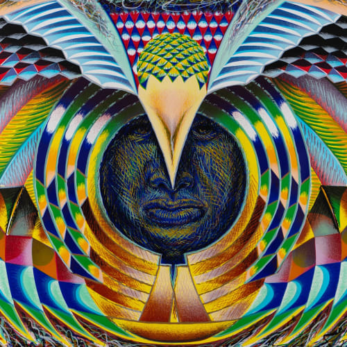 Salvador Vega, Volador (detail), 1993, Serigraph, Edition 26/76, 27 x 39 inches, AltaMed Art Collection