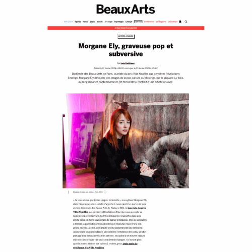 Beaux Art Magasine, Morgane Ely, graveuse pop et subversive