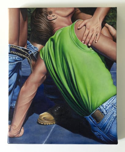 Ricardo Fumanal, Green T-Shirt, 2023 Oil on canvas, 24 x 19 cm