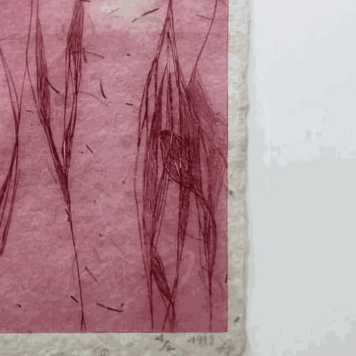 Lamia Joreige, Sans Titre, 1999. Eau forte & pastels. 23 x 15 cm.