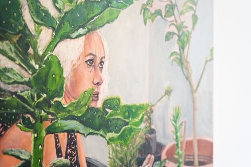 Maysam el Hindy, Balcony by the city, 2023 Acrylic on canvas 85 x 110 cm