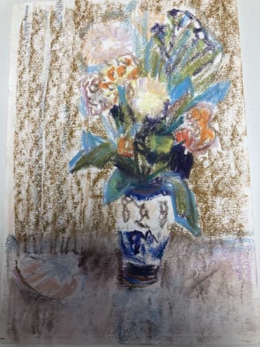 Peggy Somerville, 'Flowers in a Blue & White Vase', 1971