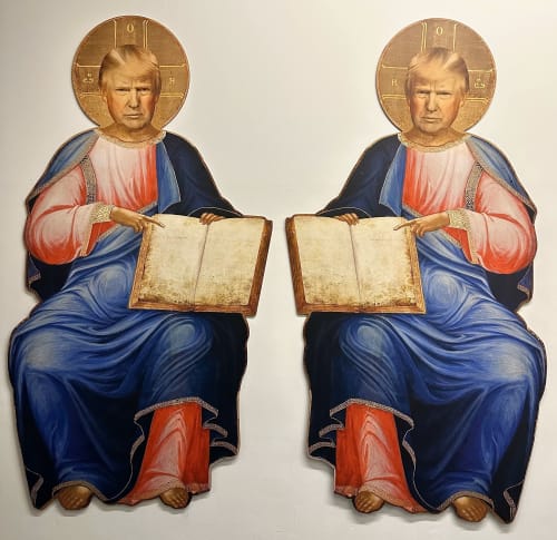 David Datuna Diptych : An Empty Book, 2020 Print on acrylic board 168 x 96 x 1/4 in. (427 x 244 x 0.6 cm)