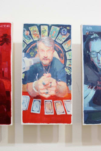 Marisa Stratton The Cross of Truth, 2025 Oil on wooden panel 6 x 12 in.