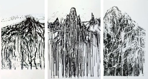 Diana Al-Hadid Hindsight, 2020 Hand-drawn ballgrain plate lithograph on Essex paper 9 x 68 in.