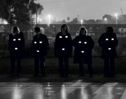 Mary Kelly. Flashing Nipple Remix, 2005. 3 black and white transparencies in light boxes. Each 38 x 48 x 5 in. Courtesy of the artist and Mitchell-Innes & Nash, New York.