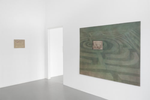 Installation photograph of Liva Jo Juul Streich’s Traces exhibition (2025) at Alice Folker Gallery, highlighting the visual relationship between the artworks on display.