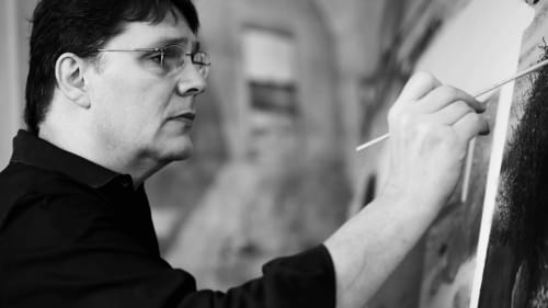 Pat Gabriel in His Studio