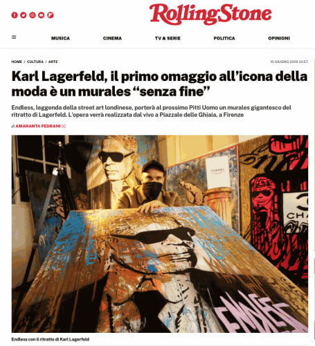 Rolling Stone: Karl Lagerfeld, il primo omaggio all’icona della moda è un murales “senza fine”