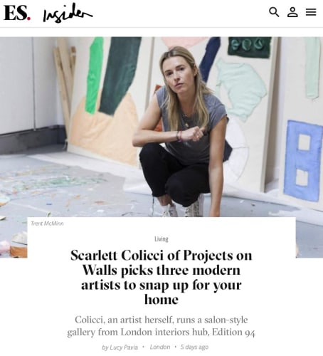 Scarlett Colicci of Projects on Walls picks three modern artists to snap up for your home