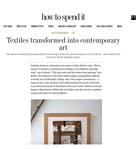 FT How to Spend It - Textiles transformed into contemporary art